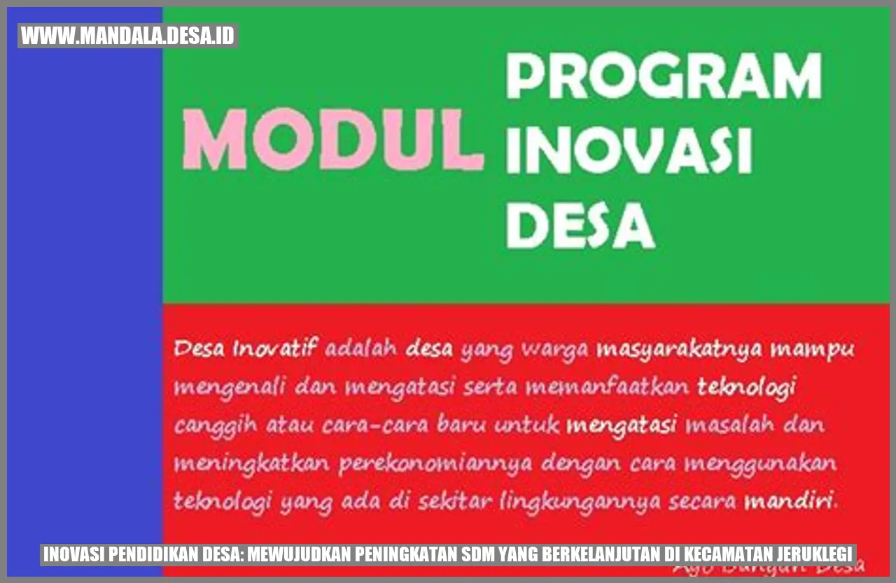 Inovasi Pendidikan Desa: Mewujudkan Peningkatan SDM yang Berkelanjutan di Kecamatan Jeruklegi