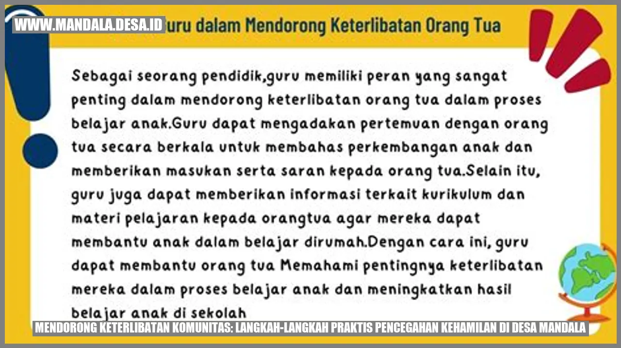 Mendorong Keterlibatan Komunitas: Langkah-langkah Praktis Pencegahan Kehamilan di Desa Mandala